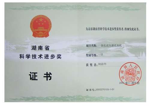 2006省科技进取一等奖（一体化